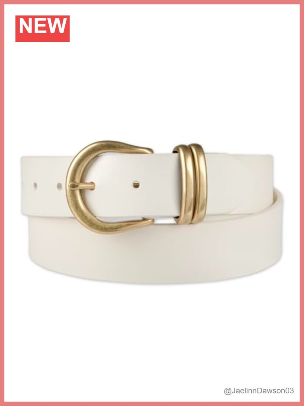 Genuine Leather Belt with Harness Buckle Double Loops for Jeans Dresses